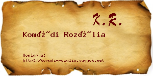 Komádi Rozália névjegykártya